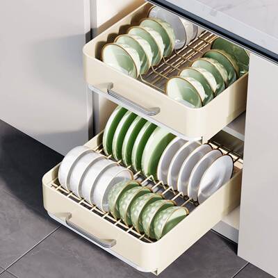 用抽拉储物厨房下水槽放调料餐具储物盒柜家抽拉收纳架橱内式抽屉