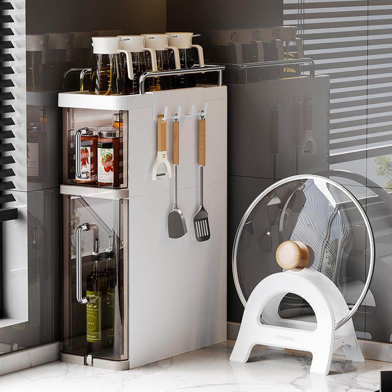 新款置厨房置物架夹8856缝收纳柜拉式调料台面抽防尘收纳柜调味瓶