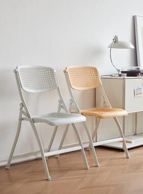 简易凳子塑折办叠椅家用餐便椅携公椅电脑椅靠背椅OXN会议室培料