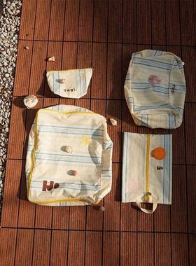 Tgi.《塔皮星》印可a爱纹545便携分装花袋行李箱条四件套收纳袋