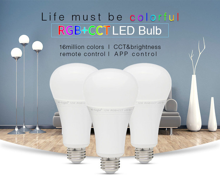 MILIGHT12W RGB+CCT LED Bulb FUT105 灯泡 智能家居不含遥控