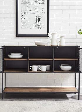 边现代简约客厅收纳柜储物置物柜餐家553114用厨酒柜柜茶水柜房落