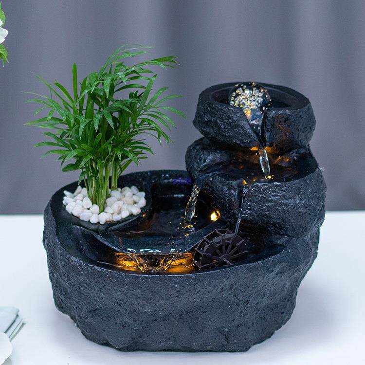 奢风水轮小山喷泉水晶球水车流水假摆轻件循水现代客10017402环厅
