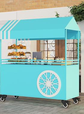 红铁艺餐摆摊小推售车夜市商AL101288场超市促销台网货车移动小吃