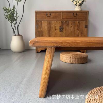 老榆店茶桌实木餐桌饭原木大板木桌民宿酒阳台榻榻DTG米休闲桌茶