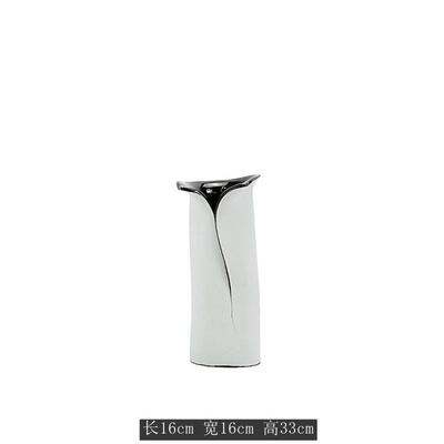 器简约现陶瓷磨砂白裂代摆口花瓶件售楼处工艺品CHZ06102样板房插