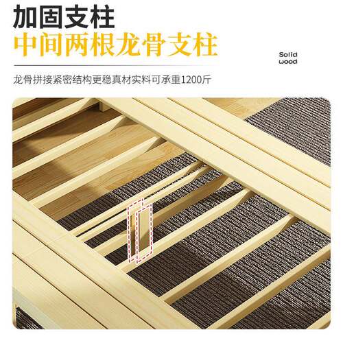 实木折叠床单家用午休床1.m硬板床.5米双人床出2租1ZDC-002屋9人0