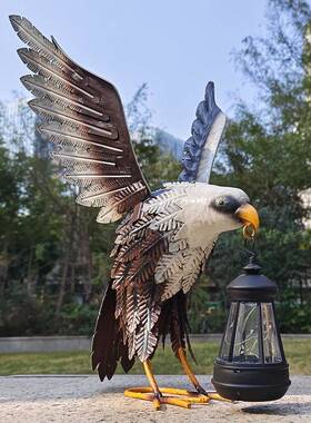 家术居鹰装饰#067展翅艺摆件能动物造型展翅老铁艺工艺品室内外太