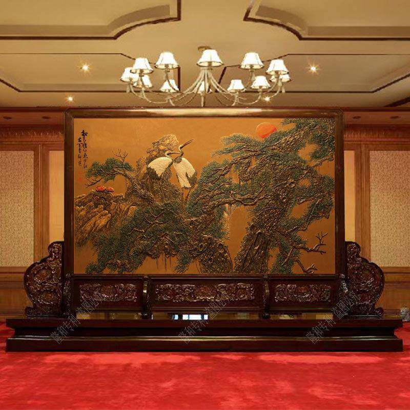 中2025新款NDU式木隔断屏风酒店办实公室单位公大厅客厅司进门口
