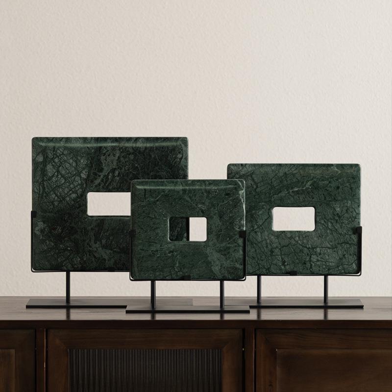 顾意式轻奢大石摆件办高端公室客厅酒柜装GD-A1595饰品左电理视柜