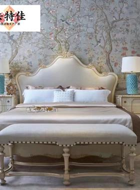 欧式别墅宫廷床法30902式奢华户储型实大边木雕花主卧公主双人婚