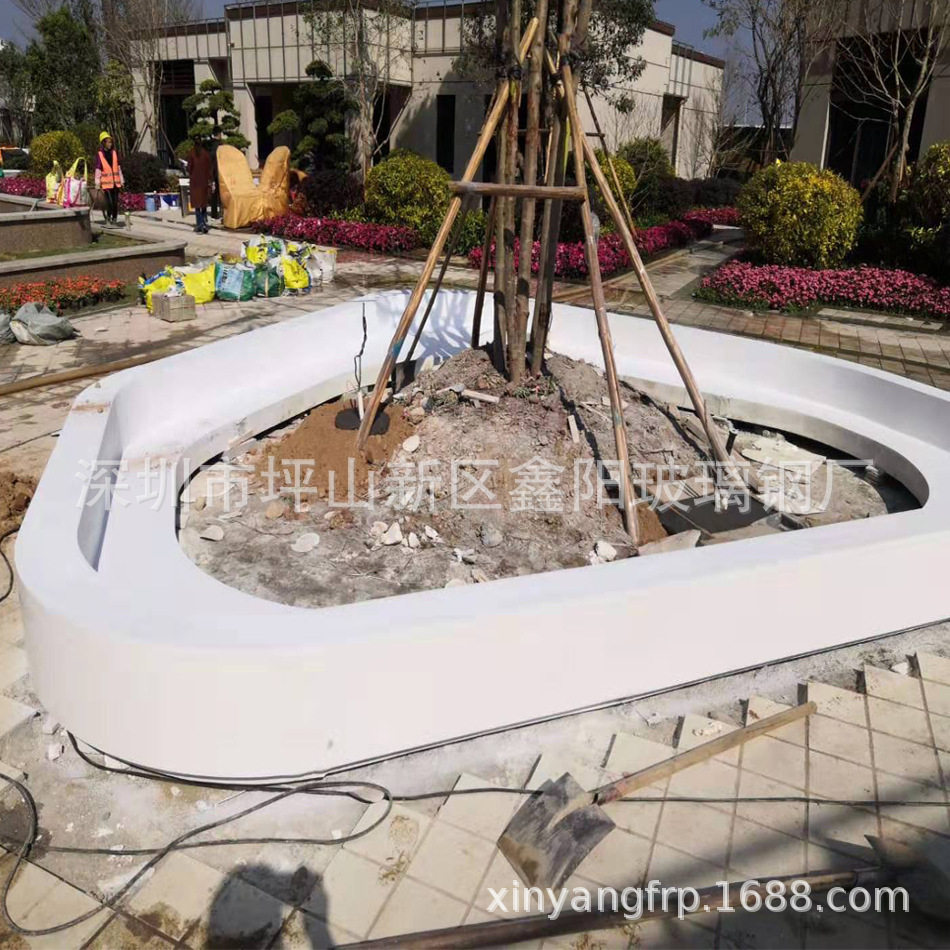 简约玻璃钢树池座椅商场玻璃钢坐凳玻璃钢家具室外玻璃钢花池坐椅