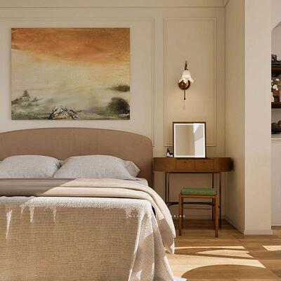 中美学艺术中古象风玄关装饰20256-1画抽式赵无极风景画民宿样板