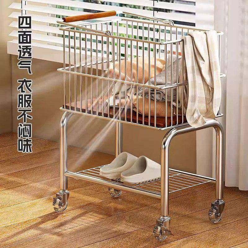中古风脏篮衣室双层衣浴服收纳篮卫衣生间移动洗衣脏篓推车100145,收纳整理,脏衣篮,淘宝优惠券,粉丝福利购,淘宝优惠卷
