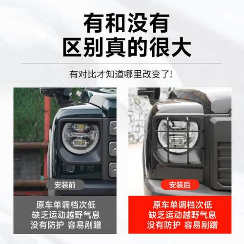 弗猛龙大灯QDJ罩专保护罩前后灯罩猛用外饰龙盖改装熏黑尾哈灯罩