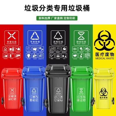 垃圾桶大户号大量240升商带盖用特大型1YJ-02720外分类小区环卫挂