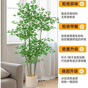 仿落南真植无品牌/物天竹盆栽端轻奢室内客厅地装饰花大型仿生绿植高假树