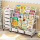 儿童书架架绘艺本架家056 055用宝宝落玩具收纳铁简易地一体书柜置物架子
