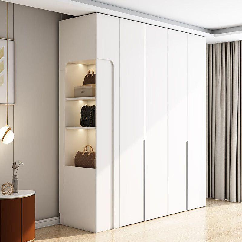 L室ENF级实木欧松f板衣柜家用卧一柜到744a5fkR顶18MME厚奶油风组