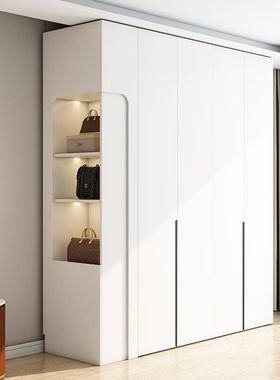 L室ENF级实木欧松f板衣柜家用卧一柜到744a5fkR顶18MME厚奶油风组