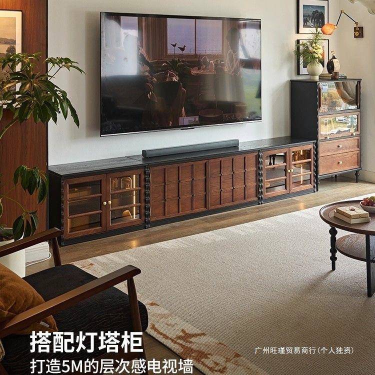全实木棋盘格柜法古式复视电柜家用储物GUA柜多地功能落柜子置物图片
