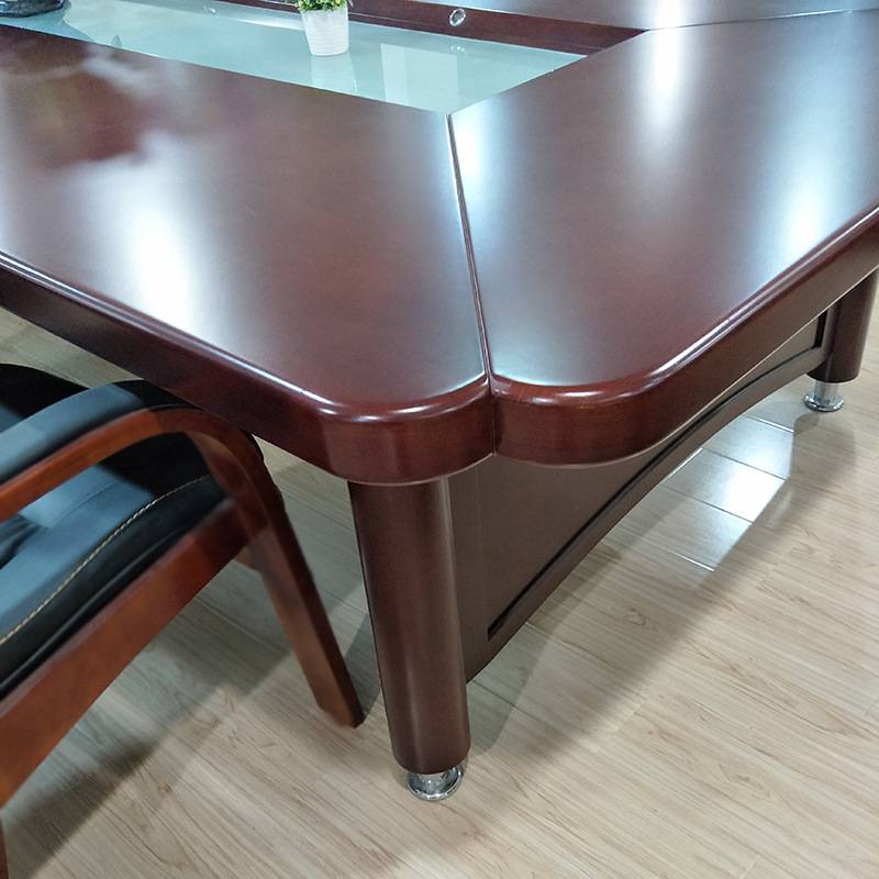 苏州油漆4米5米会议桌 油漆红胡桃色会议桌子会议桌老板会议室