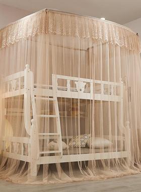 205年款子母床蚊帐u型新低上下铺家用儿童床2双层床加MUN密加厚高