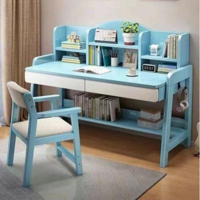 实木书桌桌卧手动升降中学生DJB桌室家用简约书书桌书架一体写字