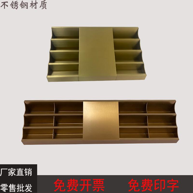 售楼部前台名片IQD盒高档台桌面卡座层多多格摆放收纳盒名片片展