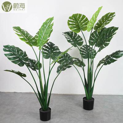 仿真树绿植龟背叶盆景盆栽植物假花家居装饰摆件室内落地人造假树