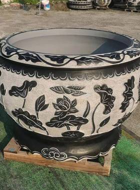 花石雕鱼缸石花盆02177养鱼荷缸门海石缸石庭院鱼池仿古青石材头