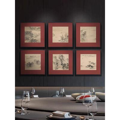 餐厅景装饰画新中式客厅玄关国店画客厅背玄风关过道酒景TWR装饰