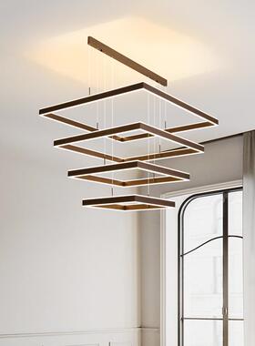 别墅复式亮楼奢客厅大吊灯现代简约大气楼中挑楼空楼轻梯高94806