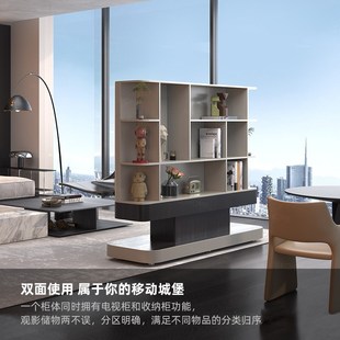 可移动电视机支架双面使用升降电视柜客厅隔断柜卧室电视柜带滚轮