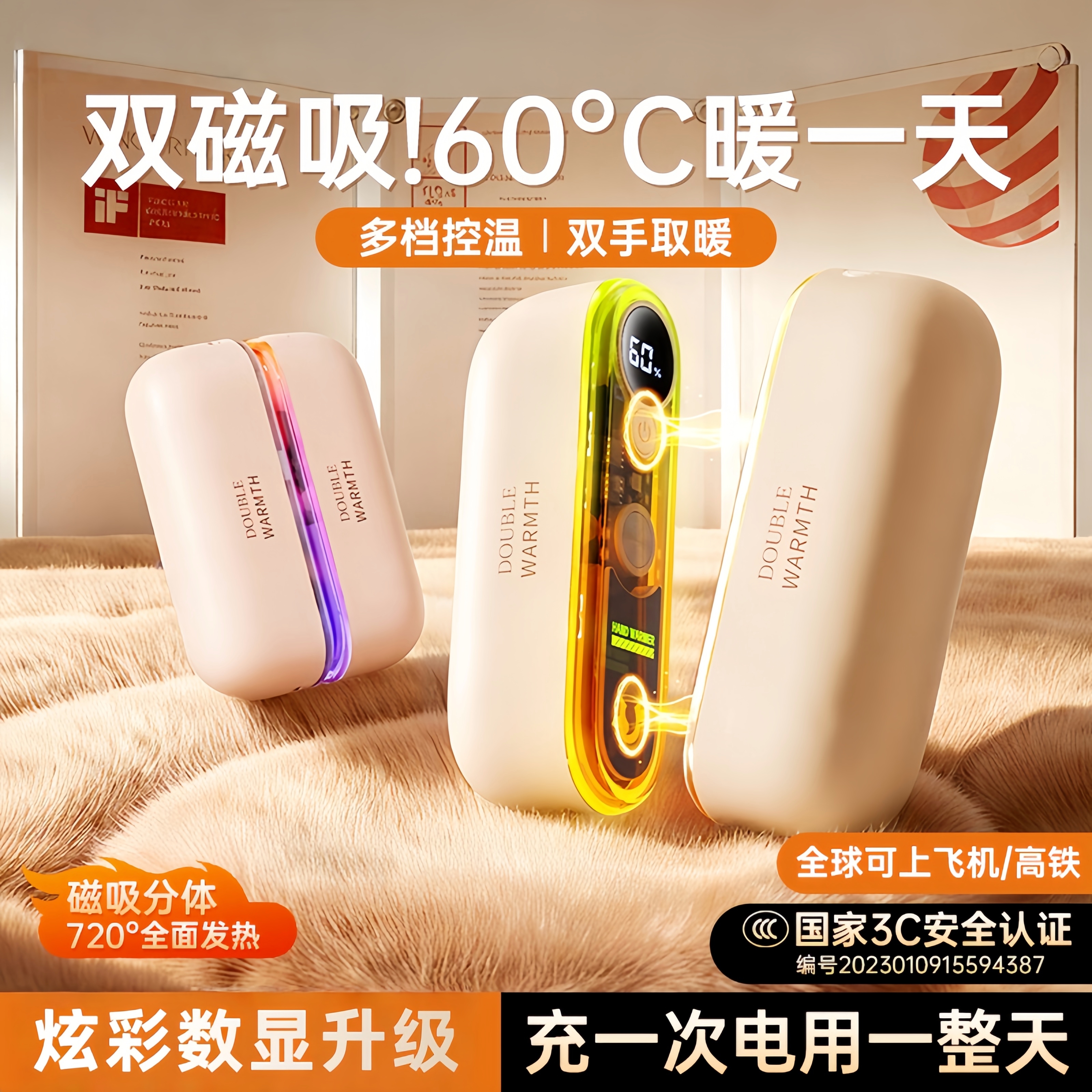 2025新款分体式磁吸暖手宝充电二合一暖宝宝迷你小随身手握式蛋自发热USB携带秋冬送女生生日礼物老师伴手礼