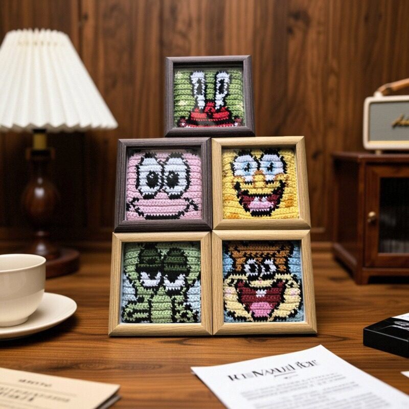 【海绵宝宝】2025新款十字绣带框台卡通动漫刺绣diy手工礼物成品