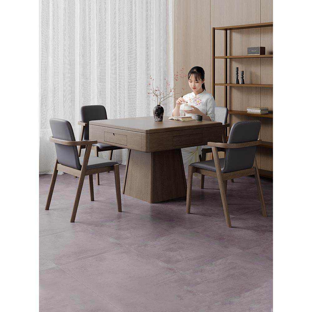 新中式多功能麻将桌餐桌两用一体实木麻将机家用全自动四口机包邮