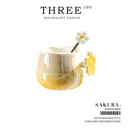 TlifeSakura杯具马克杯ins风高颜值可爱陶瓷情侣咖啡杯 樱花
