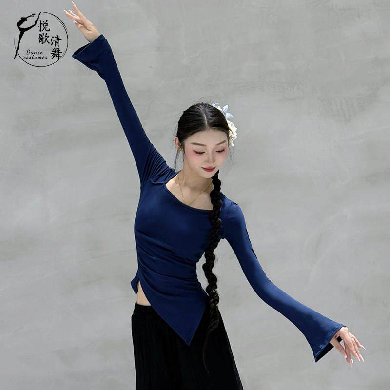 现代舞上衣黑色古典舞服装形体训练服2025新款夏长袖舞蹈生练功服