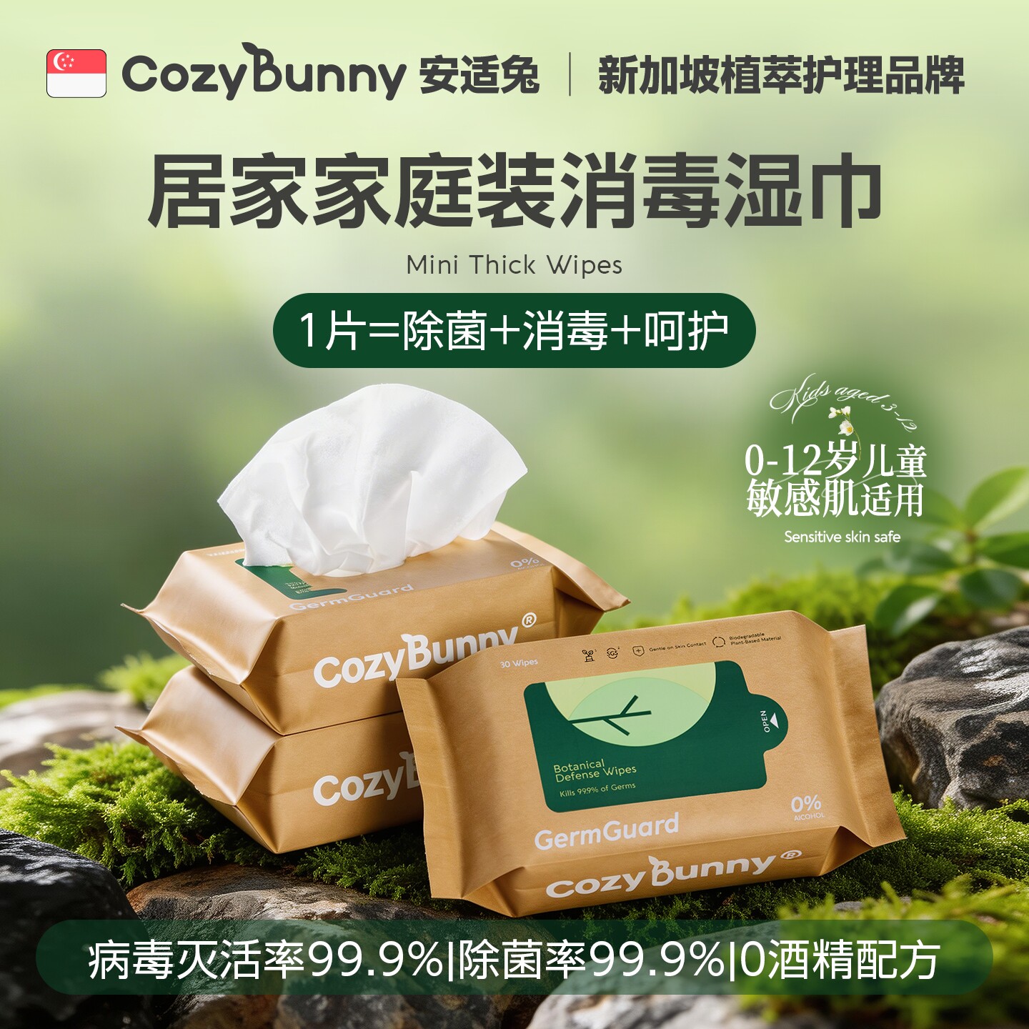 CozyBunny除病毒新加坡湿巾30抽图片