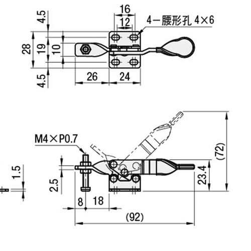 水平式快速夹具 替代MISUMI米思米肘夹MC01-5快速夹钳 工装夹具