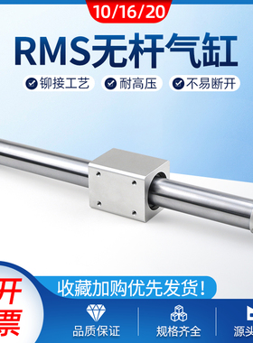 RMS10/16/20/25/32/40x100x200x300磁偶式无杆气缸RMSF/RMSPX1000