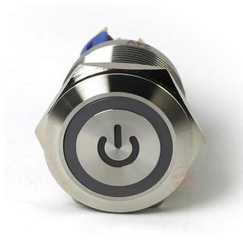 一佳gq22-11ezps自锁金属启动防水平头带灯按钮开关mm220v24v按键