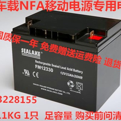 海湖蓄电池FM12330免维护12V33AH车载行动电源 NFA行动电源电瓶
