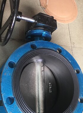 手动涡轮软密封法兰蝶阀上海天津塘沽阀门DN100 150 200 300 400