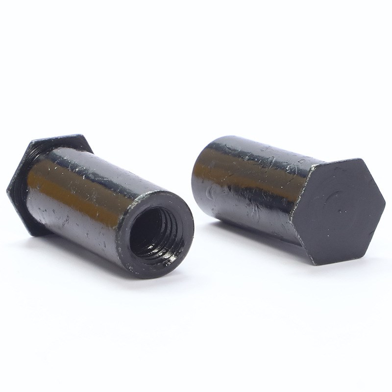 碳钢镀黑锌盲孔压铆螺母柱BSO-M2/M3/M4黑色螺母柱螺丝