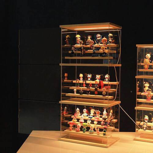 展示力柜灯亚克透带明展示柜物档127带灯透明防尘盒公仔柜多层置
