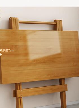 饭正折叠桌子餐桌吧台桌楠便携式桌方形家用竹四方矮桌F5M756SS书