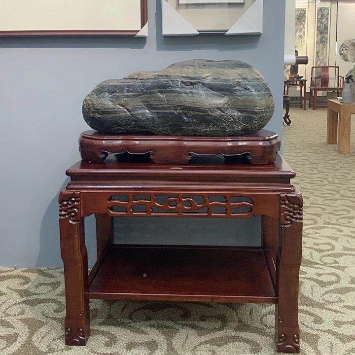 超承重盆景实奇石架底座鱼缸木架榆木AOZ几客厅工艺品架茶架置物