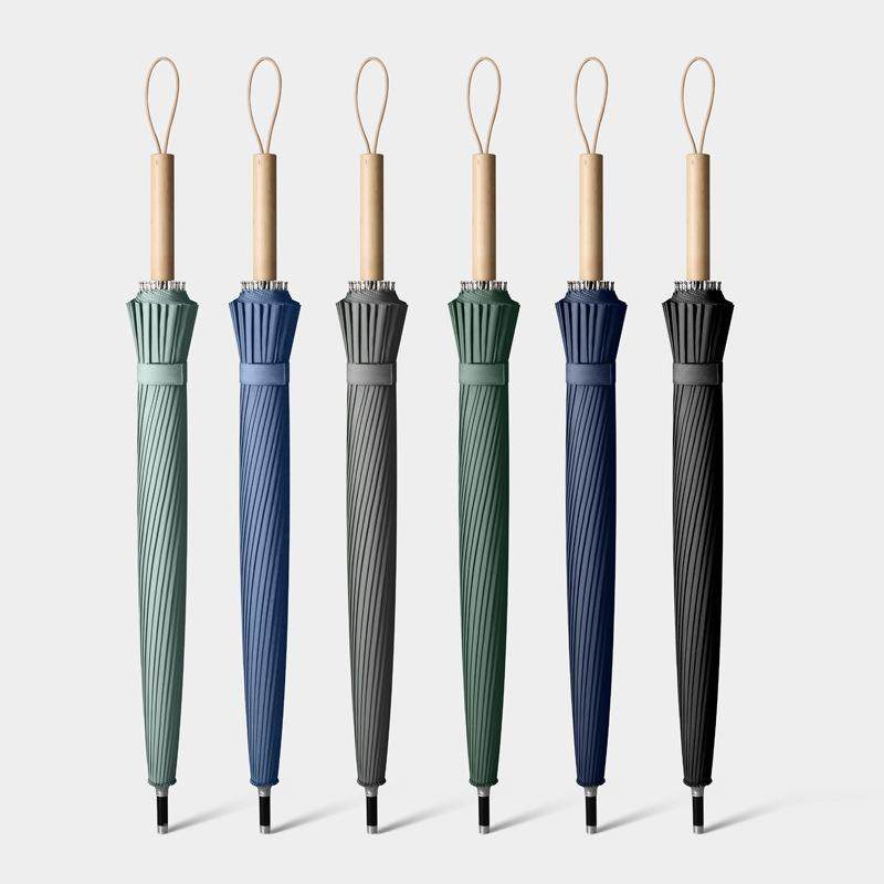 大量24骨男士柄超雨伞人大号加厚结GD—6355实双长直杆晴雨伞广告